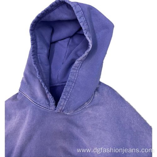 Purple Acid Washed Heavyweight Mens Hoodies